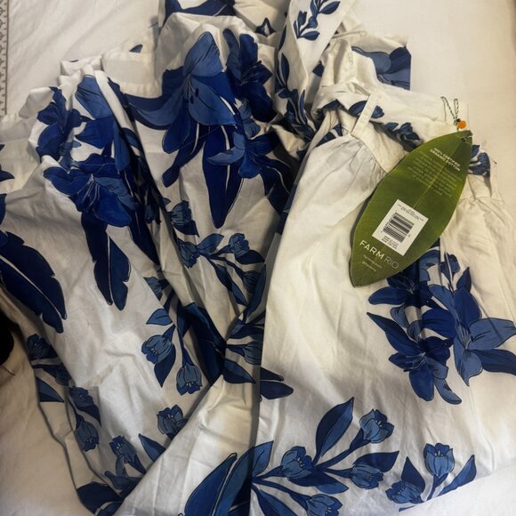 FARM RIO Gathered floral-print cotton-poplin Midi Skirt Medium NWT - Picture 5 of 8